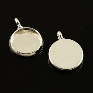 Baza z mosiądzu do kaboszonów 10mm srebrna (1szt)