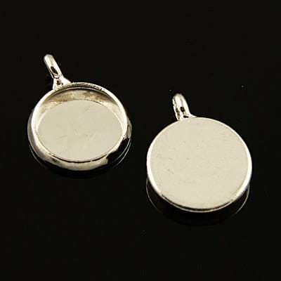 Baza z mosiądzu do kaboszonów 10mm srebrna (1szt)