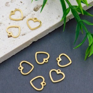Zawieszka serce stal chirurgiczna pozłacana 10x10mm (1szt.)