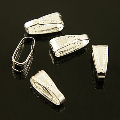 Podwieszka samozaciskowa z mosiądzu 11x4mm srebrna (10szt)
