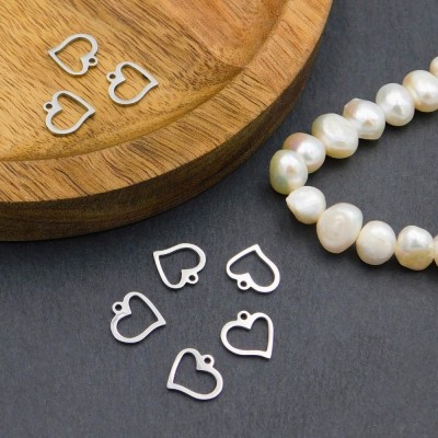 Zawieszka serce stal nierdzewna 10x10mm ciemna srebrna (1szt.)