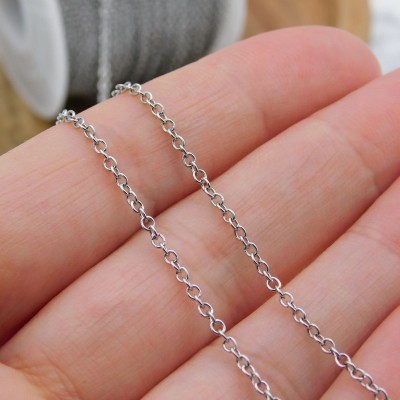 Łańcuszek ze stali chirurgicznej owal 2x1.5mm ciemny srebrny 1metr