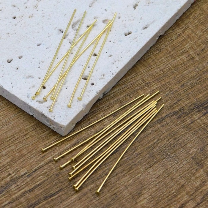 Szpilki gwoździe stal chirurgiczna pozłacana 50x0.7mm (10szt.)