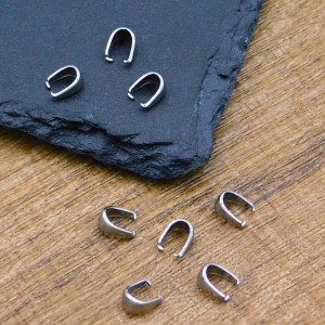 Krawatka zaciskana stal chirurgiczna 8x6mm ciemna srebrna (4szt.)