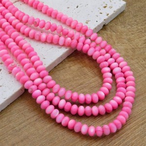 Masa perłowa oponki gładkie 6x4mm różowe (10szt.)
