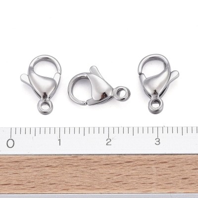 Zapięcie karabińczyk stal chirurgiczna 13x8mm ciemne srebrne