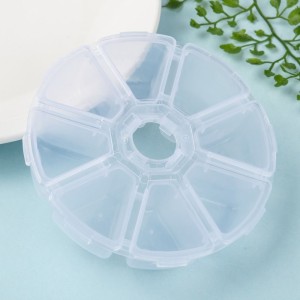 Organizer pudełko okrągłe na koraliki plastikowe 10cmx2.6cm (1szt.)