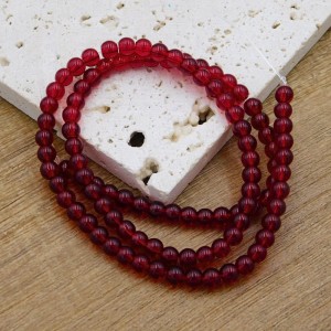 Kulki ze szkła 4mm czerwone przezroczyste (80szt.)