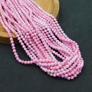 Kryształki szklane bicone 4.5x4mm perłowy róż z połyskiem (95szt.)