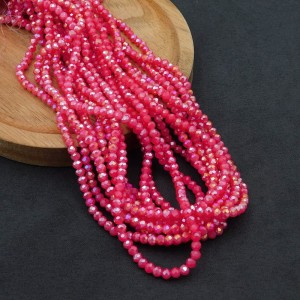 Oponki fasetowane ze szkła 4x3.5mm fuksja AB (110szt.)