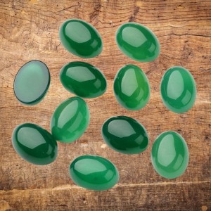 Kaboszon agat zielony owal 18-19x13x6mm (1szt.)