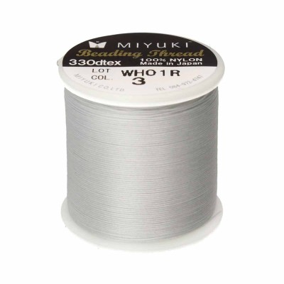 Nici Miyuki nylonowe 0.2mm srebrne do koralików