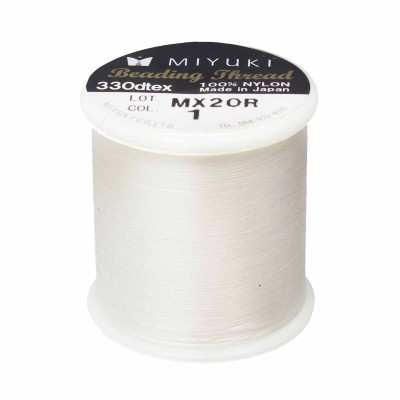 Nici Miyuki nylonowe 0.2mm białe do koralików (szpula 50m)