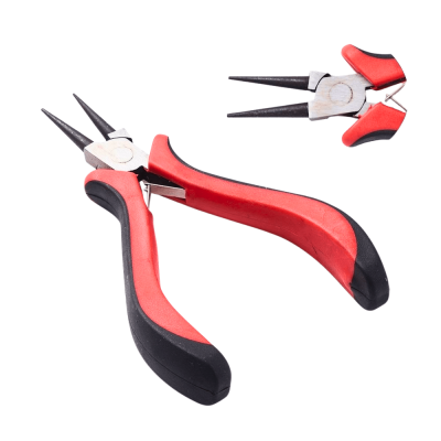 Szczypce jubilerskie okrągłe 125mm czerwono-czarne