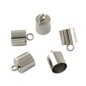 Tulejki końcówki do wklejania stal chirurgiczna 12x8mm wew. 7mm ciemne srebrne (2szt.)