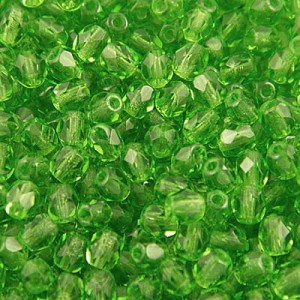 Koraliki Fire Polish ze szkła 4mm Green (40szt.)