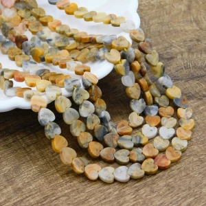 Agat koronkowy serce płaskie 6x6x2.5mm (6szt.)