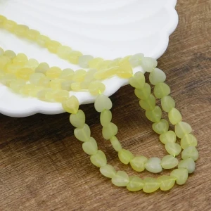 Jadeit lemon serce wypukłe 6x6x2.6mm (4szt.)