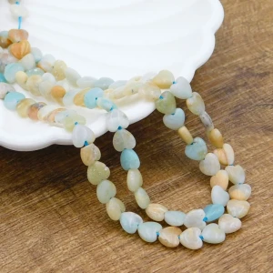 Amazonit kwiatowy serce wypukłe 6x6x2.6mm (4szt.)