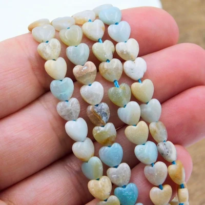 koraliki-amazonit-kwiatowy-polfabrykaty-serduszka-pekate-handmade