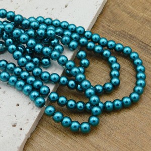 Perełki kulki ze szkła 6mm morskie (135szt.)