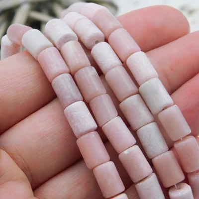 koraliki-opal-rozowy-polfabrykaty-kolumny-geometryczne-handmade