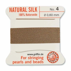 Nici jedwabne Griffin z igłą 0.60mm beżowe (2metry)