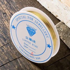 Drut miedziany okragły 0.4 złoty (15m-szpulka)