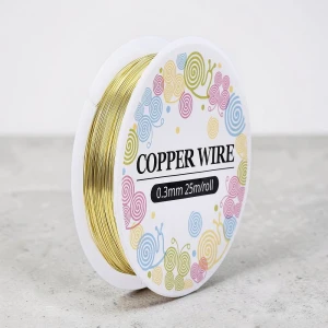 Drut miedziany okrągły 0.3 złoty (25m-szpulka)