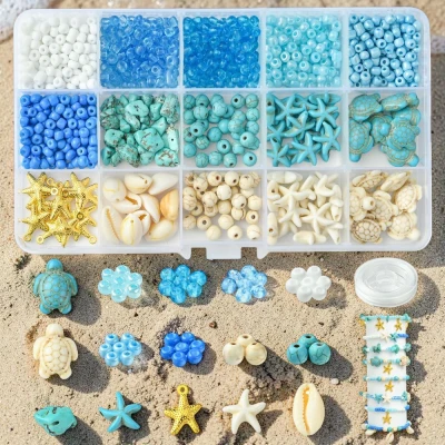 zestaw-koralikow-do-bransoletek-morski-muszelki-zolwie