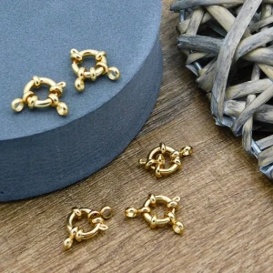 Złote zapięcie federing 10mm stal chirurgiczna pozłacana  (1szt.)