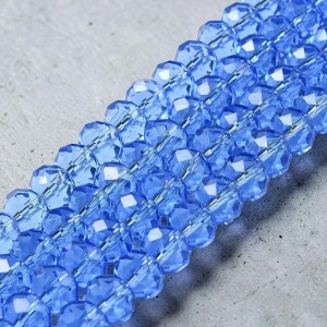 Oponki fasetowane ze szkła 8x6mm jasno szafirowe (20szt.)
