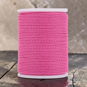Sznurek skręcany woskowany z poliestru 1mm neonowy różowy (11m)