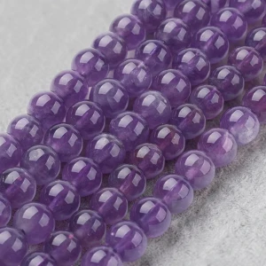 Ametyst kulki gładkie 6mm (4szt.)