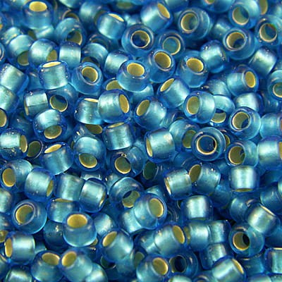 TOHO Round 8/0 Silver-Lined Frosted Dark Aquamarine (10g)