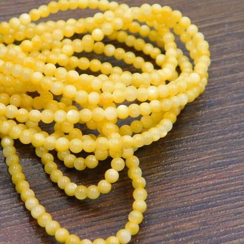 Masa perłowa barwiona kulki 3mm żółte (sznur 130szt.)