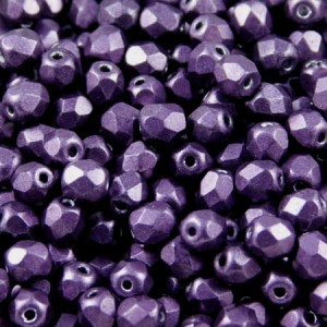 Czeskie koraliki szklane Fire Polish 4mm Saturated Metallic Tawny Port (40szt.)