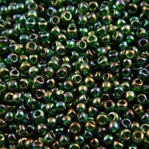 Koraliki TOHO Round 8/0 Trans-Rainbow Green Emerald (10g)