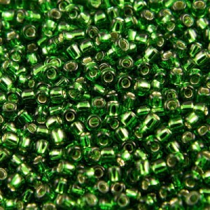 Koraliki TOHO Round 11/0 Silver-Lined Grass Green (10g)