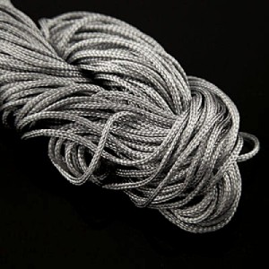 Sznurek nylonowy 1mm do bransoletek Shamballa szary (25m)
