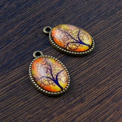 Baza z metalu do kaboszonów 18mmx13mm antyczny brąz (4szt)