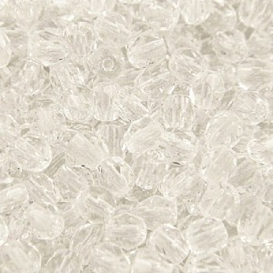 Czeskie koraliki szklane Fire Polish 3mm Crystal (40szt.)