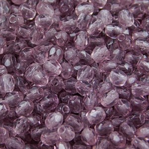 Czeskie koraliki szklane Fire Polish 3mm Light Amethyst (40szt.)