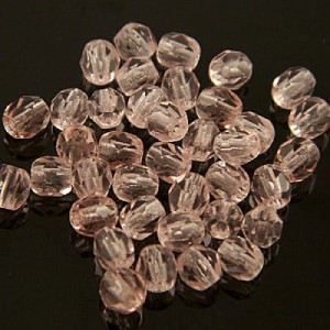 Koraliki szklane czeskie Fire Polish 3mm Rosaline (40szt.)