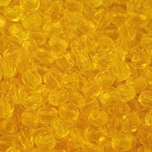 Koraliki szklane czeskie Fire Polish 3mm Jonquil (40szt.)