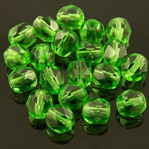 Koraliki szklane czeskie Fire Polish 3mm Green (40szt.)
