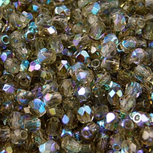 Koraliki szklane czeskie Fire Polish 3mm Black Diamond AB (40szt.)