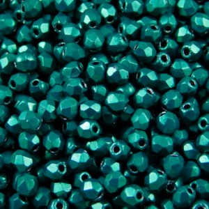 Koraliki szklane czeskie Fire Polish 3mm Saturated Metallic Arcadia (40szt.)