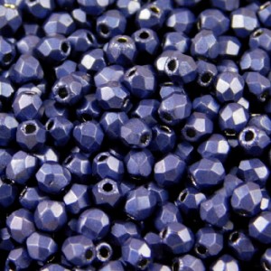 Koraliki szklane czeskie Fire Polish 3mm Saturated Metallic Super Violet (40szt.)