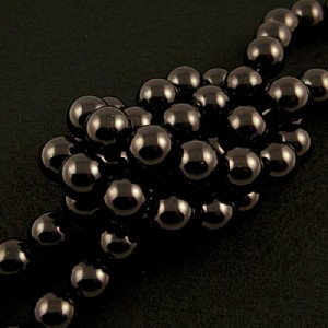 Perełki kulki szklane gładkie 10mm czarne (około 80szt.)